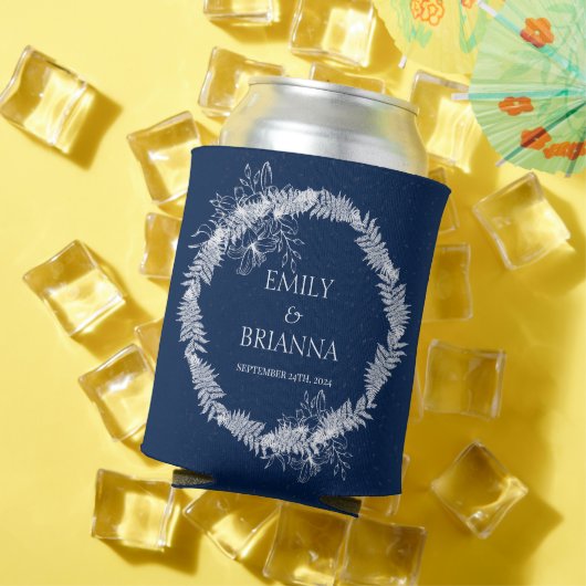 Klassische Elegant Navy Hochzeit Dosenkühler (In Situ Sommer)