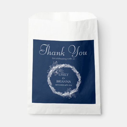 Klassische Elegant Navy Hochzeit Geschenktütchen (Vorderseite)