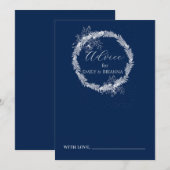 Klassische Elegant Navy Hochzeit Hinweiskarte (Vorne/Hinten)