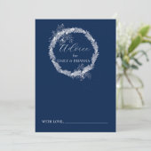 Klassische Elegant Navy Hochzeit Hinweiskarte (Stehend Vorderseite)
