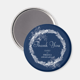 Klassische Elegant Navy Hochzeit Magnet