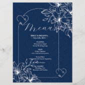 Klassische Elegant Navy Hochzeit Menükarte (Vorderseite)