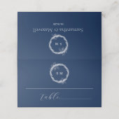 Klassische Elegant Navy Hochzeit Platzkarten (Außenseite Aufgefaltet)