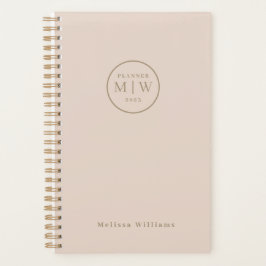 Klassische Elegant rosa Monatlich Serif Planer