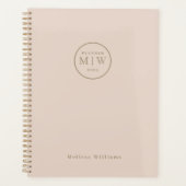 Klassische Elegant rosa Monatlich Serif Planer (Vorderseite)