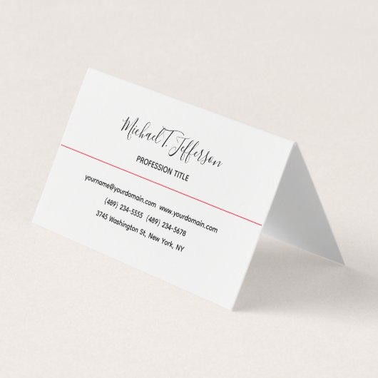 Klassische Elegant-Schlicht-Kalligrafie-Visitenkar Visitenkarten (Vorderseite)