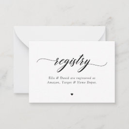 Klassische Elegant Script Bridal Baby Shower Regis Mitteilungskarte