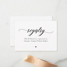 Klassische Elegant Script Bridal Baby Shower Regis Mitteilungskarte