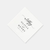 Klassische Elegant-Script-Hochzeit Serviette (Ecke)