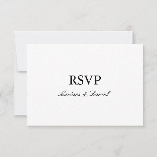 Klassische Elegant Script Schwarz-weiß Wedding RSV RSVP Karte (Rückseite)