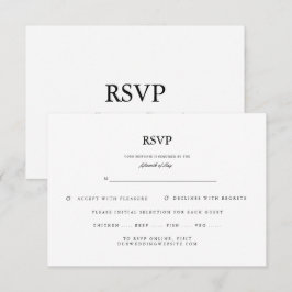 Klassische Elegant Script Schwarz-weiß Wedding RSV RSVP Karte
