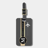 Klassische Elegant Traveler Gold Metal Monogramm N Gepäckanhänger (Vorderseite vertikal)