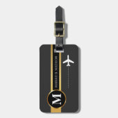 Klassische Elegant Traveler Gold Metal Monogramm N Gepäckanhänger (Vorderseite vertikal)