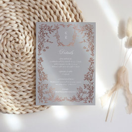 Klassische Elegant-Wappen-Monogramm-Hochzeitsempfe Begleitkarte