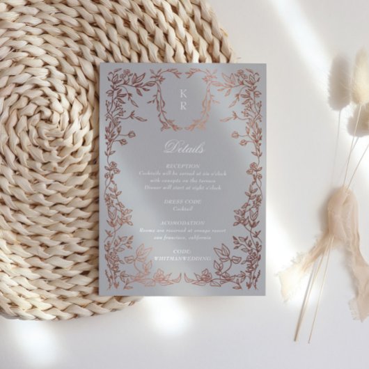 Klassische Elegant-Wappen-Monogramm-Hochzeitsempfe Begleitkarte