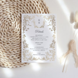 Klassische Elegant-Wappen-Monogramm-Hochzeitsempfe Begleitkarte