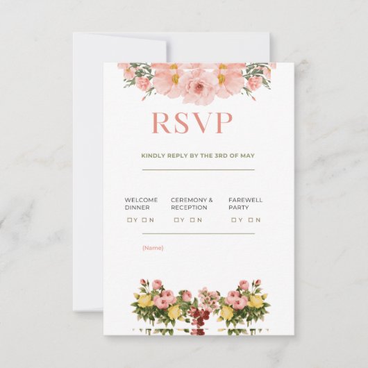 Klassische Elegant Wedding RSVP Card Karte (Vorderseite)