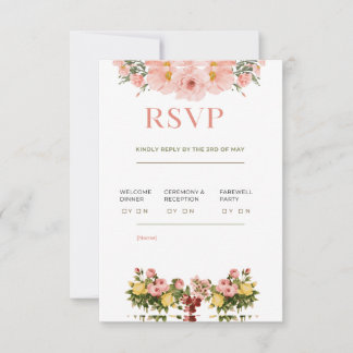 Klassische Elegant Wedding RSVP Card Karte