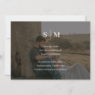 Klassische Elegante 2-Foto-Hochzeit Termin merken Save The Date