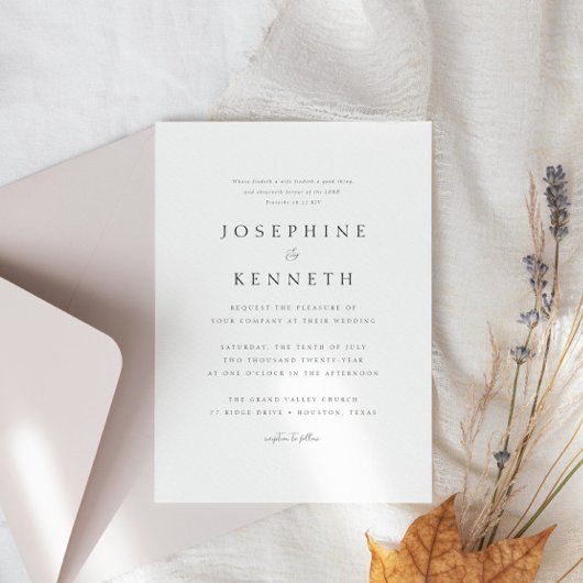 Klassische Elegante Bibel Verse Christliche Hochze Einladung