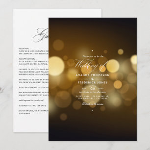 Klassische elegante Bokeh-Hochzeitseinladung Einladung