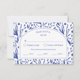 Klassische Elegante Botanicals RSVP Karte