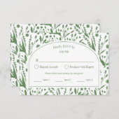 Klassische Elegante Botanicals Sage Green Meetings RSVP Karte (Vorne/Hinten)
