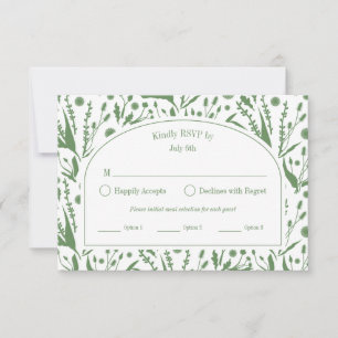 Klassische Elegante Botanicals Sage Green Meetings RSVP Karte