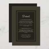 Klassische Elegante Dunkle Herbstbraune Hochzeitsd Begleitkarte (Vorne/Hinten)