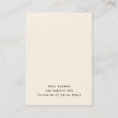 Klassische Elegante einfache Earring-Display-Karte Visitenkarte (Rückseite)