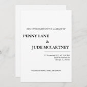 Klassische Elegante Einladung zur Hochzeit (Vorne/Hinten)