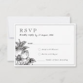 Klassische elegante Einladungs-RSVP-Karten RSVP Karte (Rückseite)