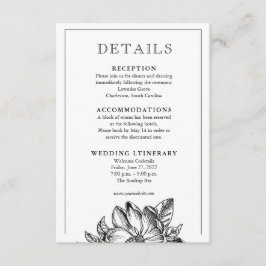 Klassische Elegante Einladungskarten für Hochzeite Begleitkarte