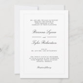 Klassische Elegante feierliche Hochzeit Einladung (Vorderseite)