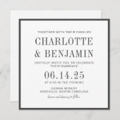 Klassische Elegante formale schwarze Grenzrahmen H Einladung (Vorne/Hinten)