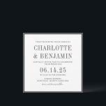 Klassische Elegante formale schwarze Grenzrahmen H Einladung<br><div class="desc">Klassische Elegante formale schwarze Rahmen Hochzeitsfeier</div>