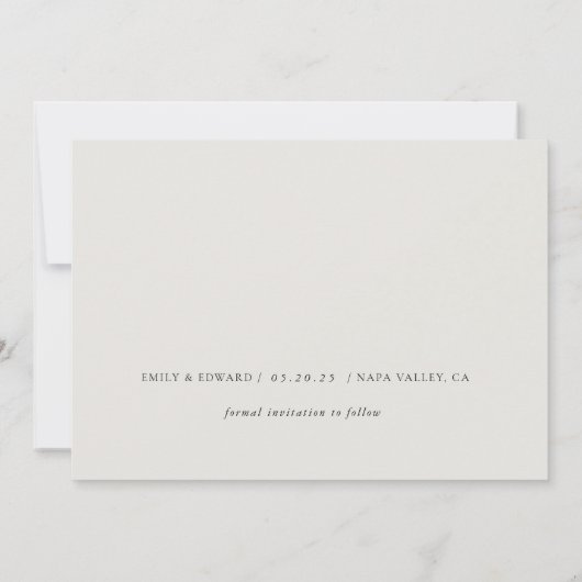 Klassische Elegante Foto Hochzeit Save The Date (Rückseite)