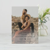 Klassische Elegante Foto Hochzeit Save The Date (Stehend Vorderseite)