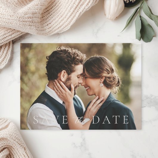 Klassische Elegante Foto Hochzeit Save The Date