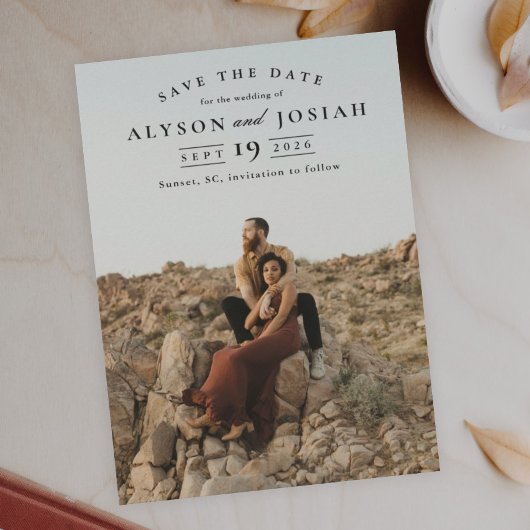 Klassische Elegante Foto Hochzeit Save The Date