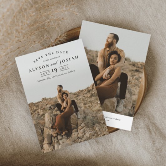 Klassische Elegante Foto Hochzeit Save The Date