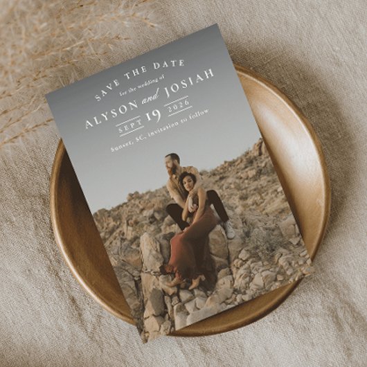 Klassische Elegante Foto Hochzeit Save The Date