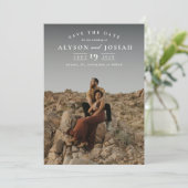 Klassische Elegante Foto Hochzeit Save The Date (Stehend Vorderseite)