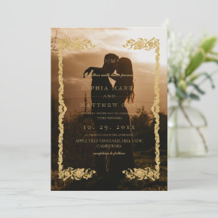 Klassische & elegante Foto-Hochzeitseinladung Einladung