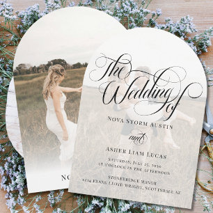 Klassische Elegante Foto Overlay Arch Wedding Einladung