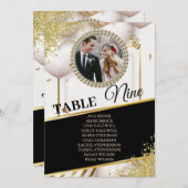 Klassische elegante Foto-Seating-Chart-Karte Einladung (Vorne/Hinten)