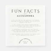 Klassische Elegante Fun Fakten Schwarz-Weiß-Party Serviette (Vorderseite)