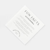 Klassische Elegante Fun Fakten Schwarz-Weiß-Party Serviette (Ecke)