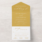 Klassische Elegante Goldene Hochzeit All In One Einladung (Innen Boden)