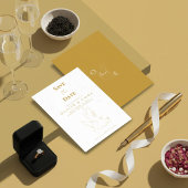 Klassische elegante goldene Taube Save The Date Ka